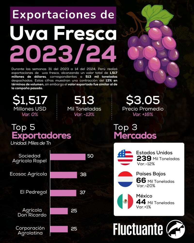 exportaciones de uva de mesa 2023 2024