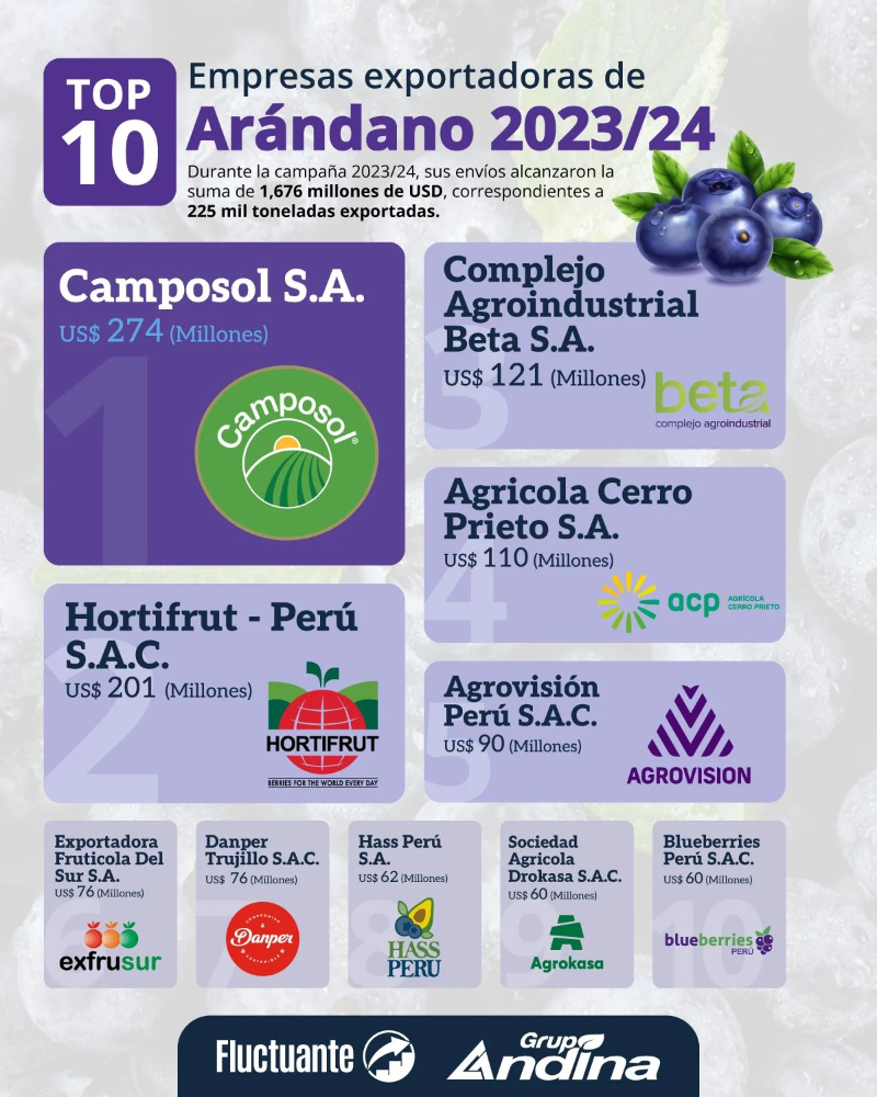 campaña de arándanos peruanos 2023/24; arandanos peruanos; proarandanos; arandanos peruanos; arandanos